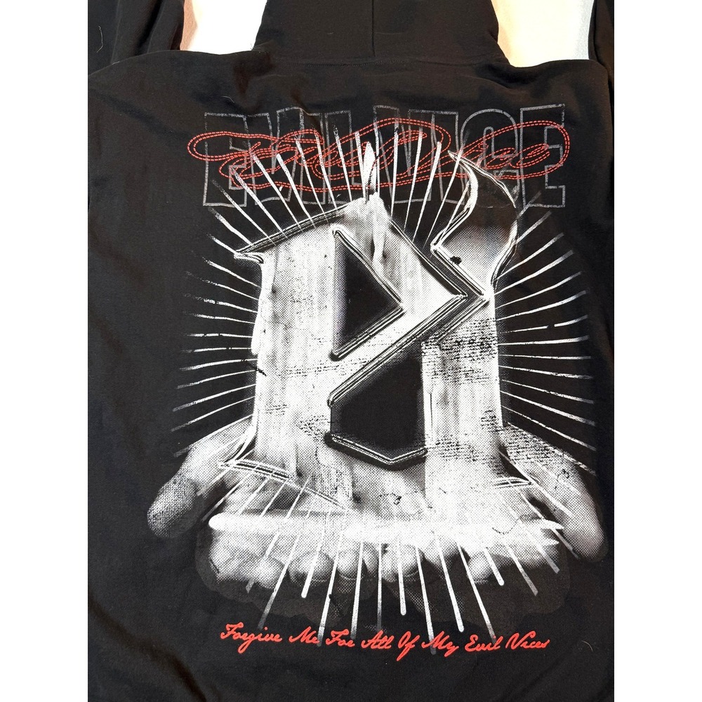 Evil Vice Hoodie Mens 2XL Black Cross Rosary Graphic Gothic Streetwear NWT - Picture 11 of 11